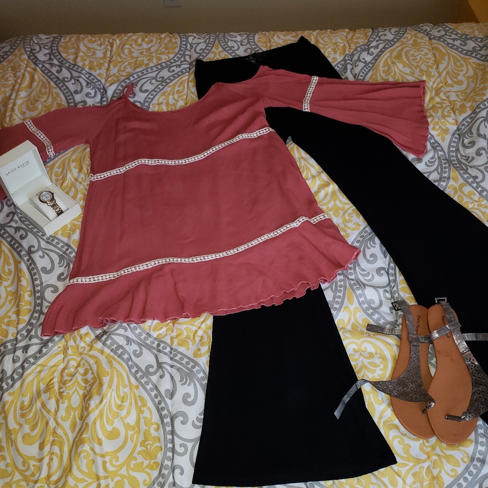 Coral Peasant/Boho Blouse
